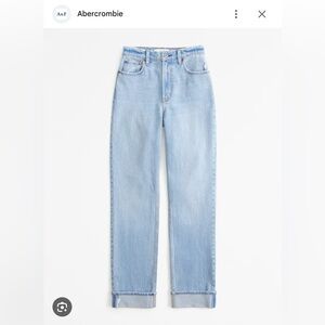 Abercrombie & Fitch Women's High Rise 90s Relaxed Jean, size 26/2, rolled hem